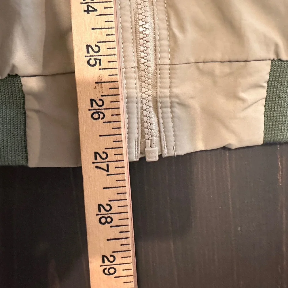 LL Bean Mens XL Regular Tan Plaid Lined Warm-Up‎ Bomber Jacket Harrington 500395